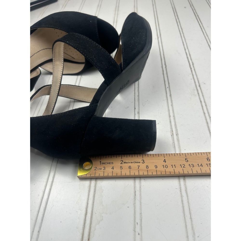 LifeStride Allison Black Fabric Strappy Comfort Sandals Heels Women's Size 10 - Picture 6 of 12